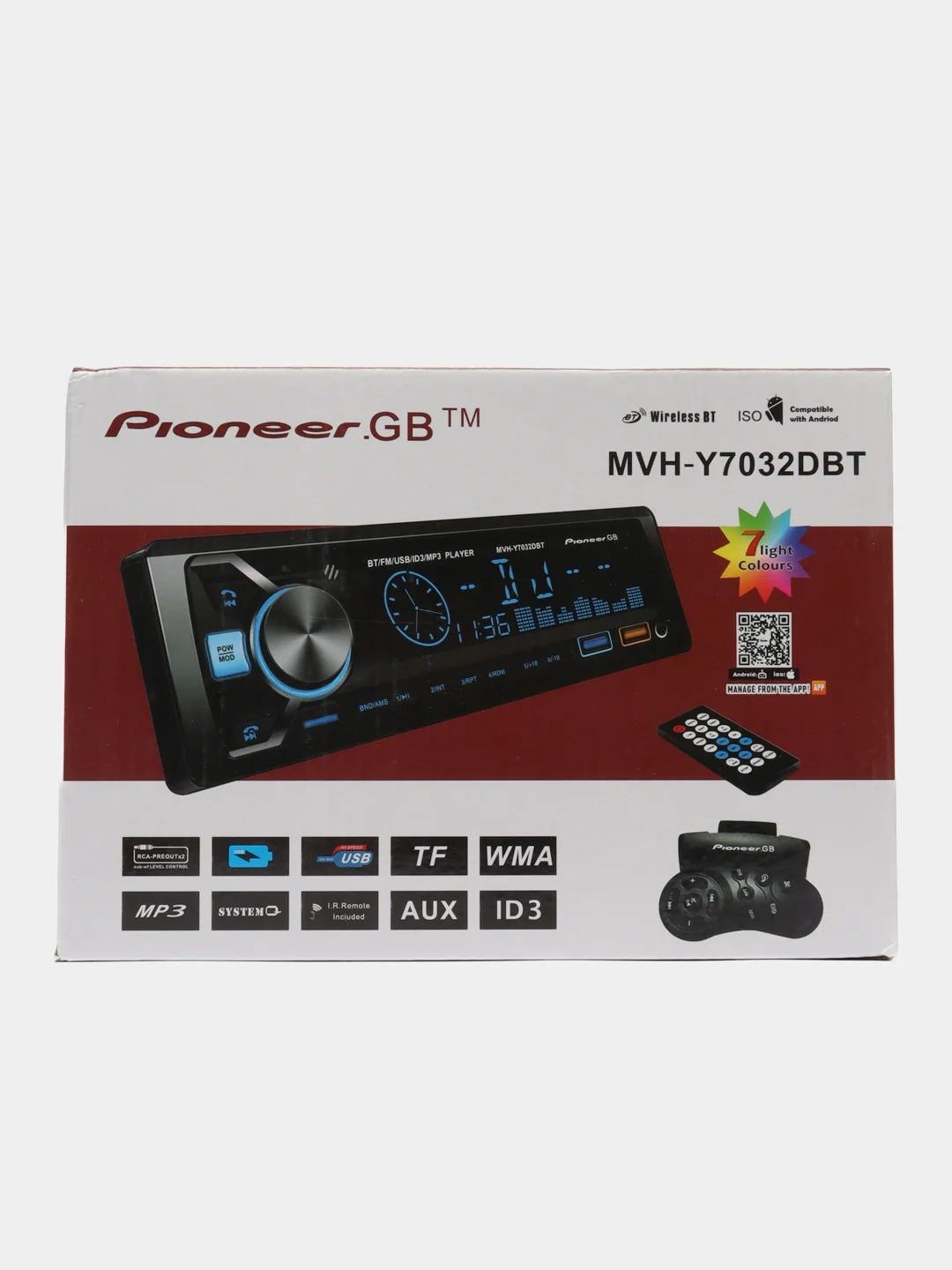 Автомагнитола Pioneer GB MVH-Y7032DBT, 1 Din, Bluetooth