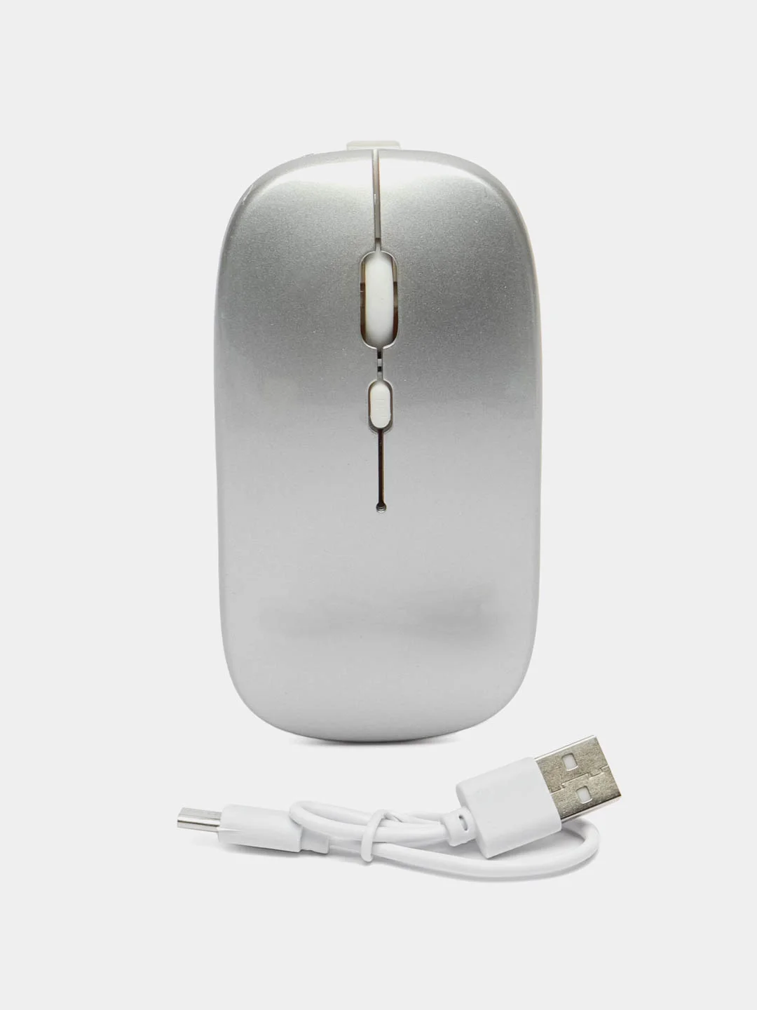 Серебряный мышь компьютерная, бесшумная, беспроводная, Type-C зарядка
