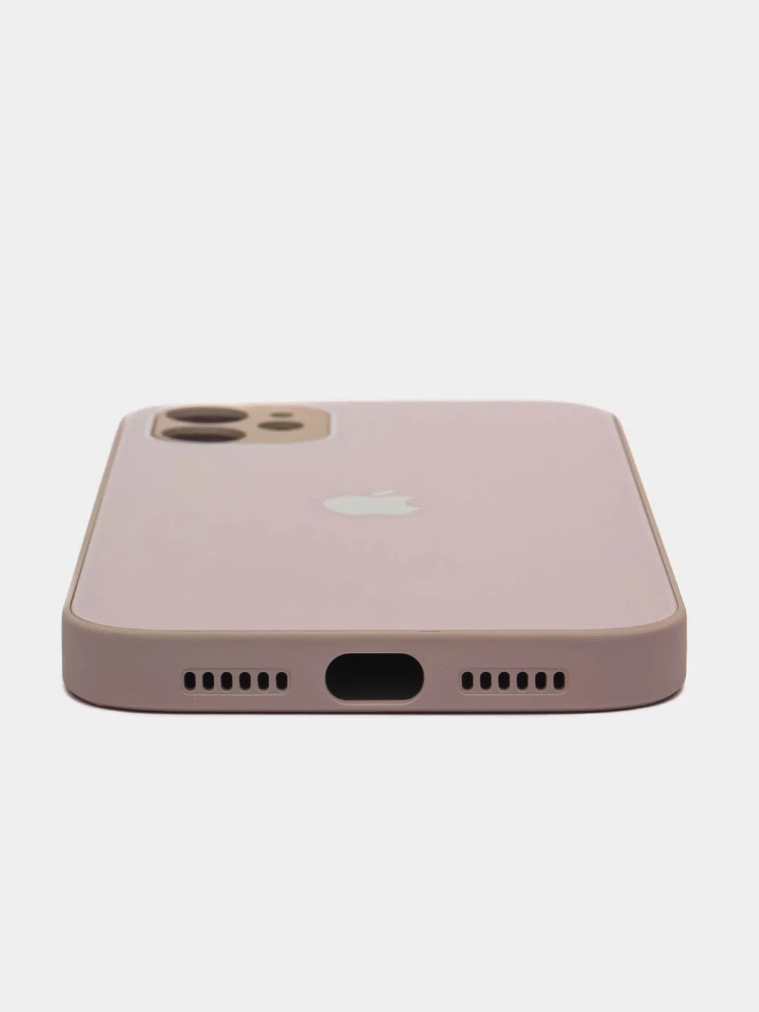 Бежевый меланж силиконовый чехол для iPhone 11, со стеклянной панелью и защитой для камеры
