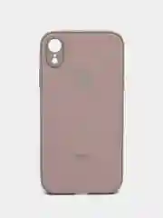 Бежевый меланж чехол для iPhone XR, силиконовый, со стеклянной панелью