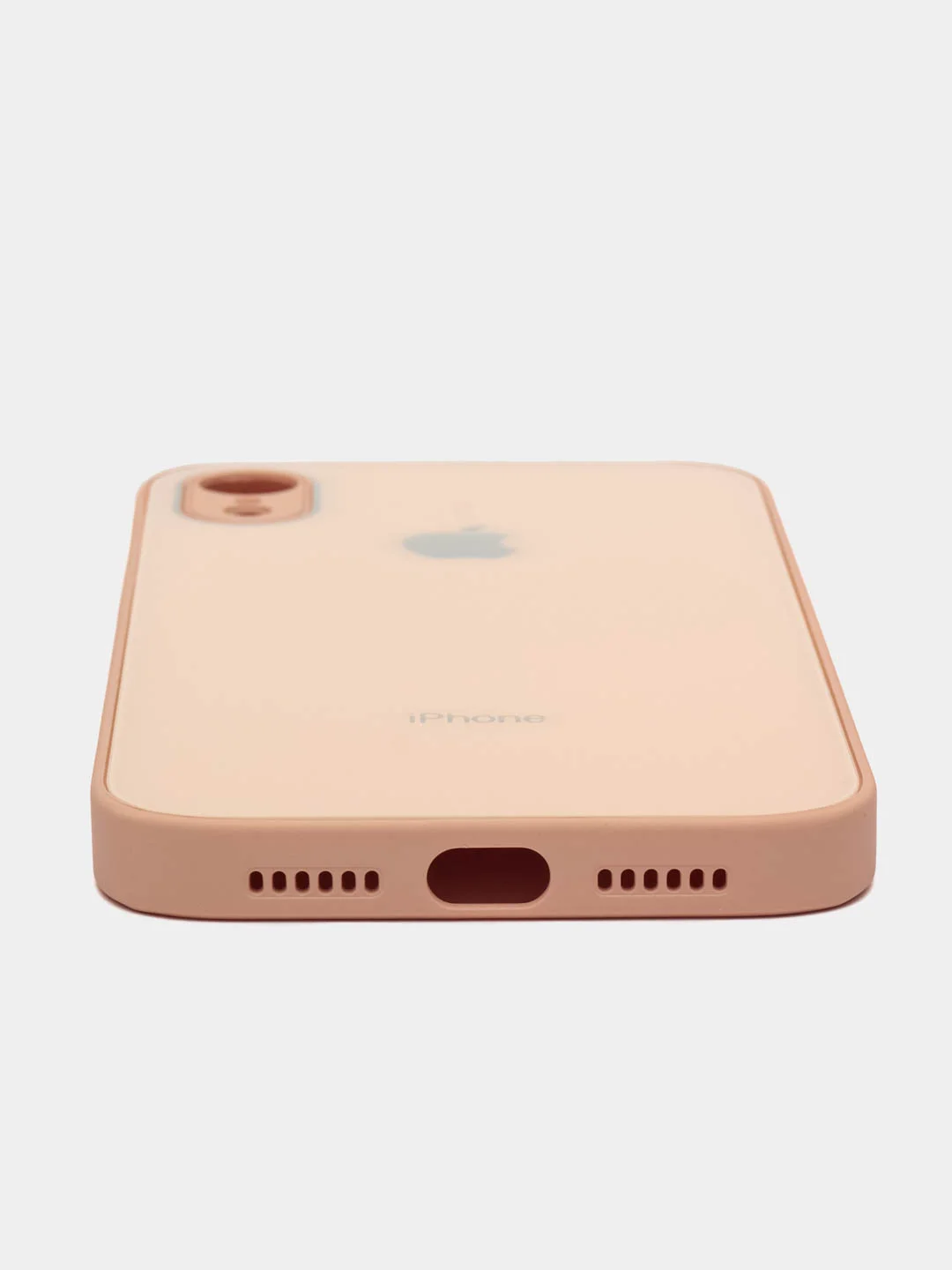 Кремовый чехол для iPhone XR, силиконовый, со стеклянной панелью