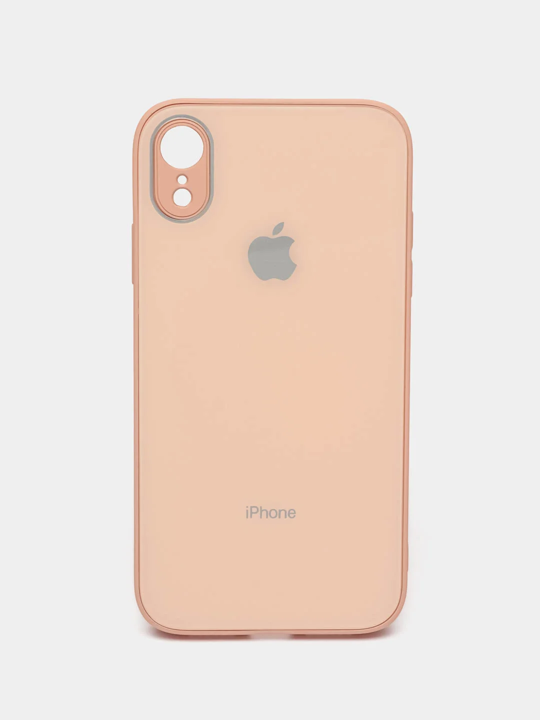 Кремовый чехол для iPhone XR, силиконовый, со стеклянной панелью