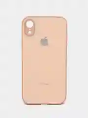 Кремовый чехол для iPhone XR, силиконовый, со стеклянной панелью