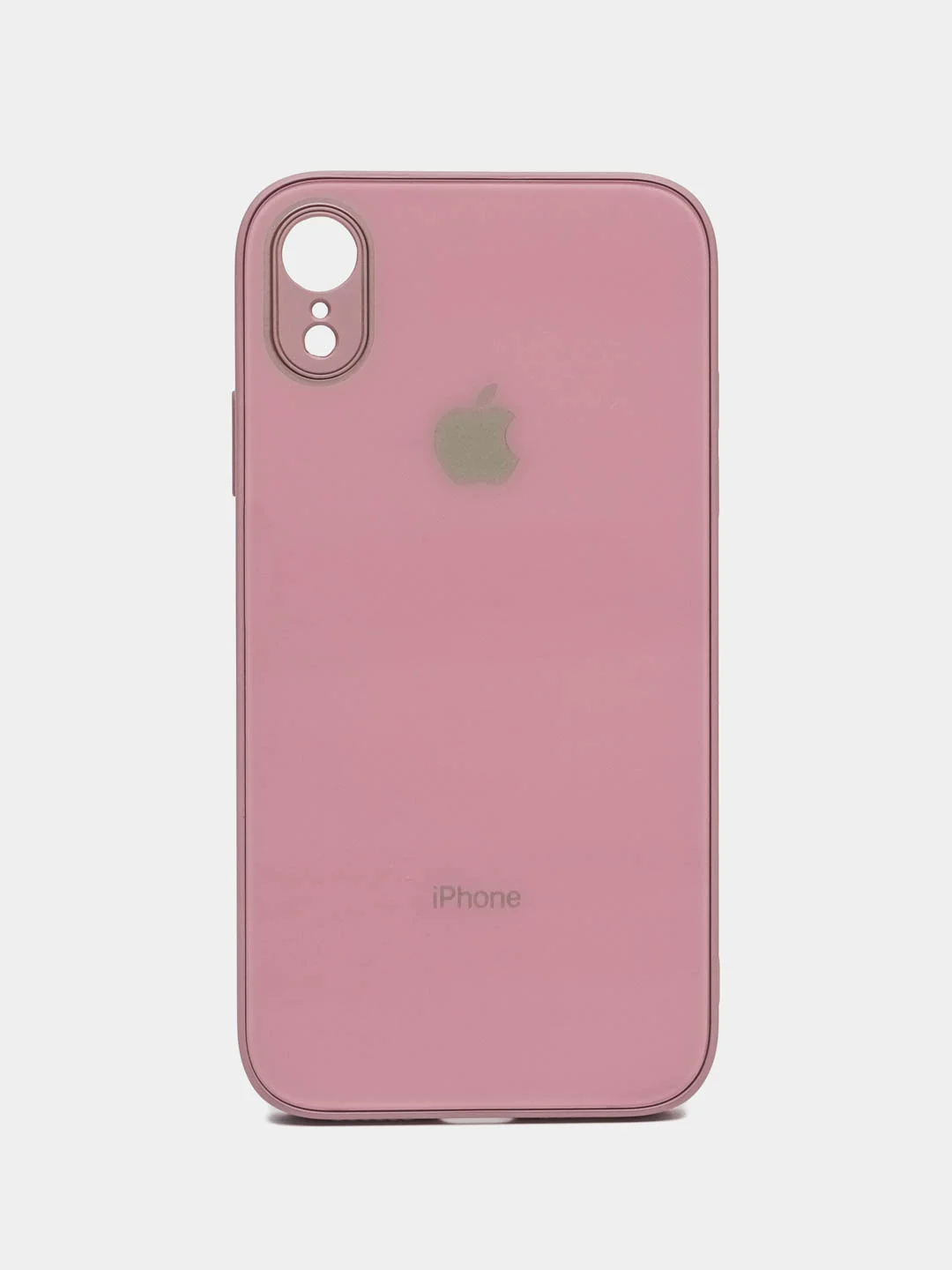 Сиреневый чехол для iPhone XR, силиконовый, со стеклянной панелью
