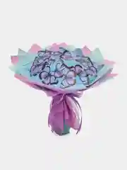 Бирюзовый букет из мягких игрушек и бабочек, светящийся, подарок