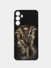 Оливковый чехол на Samsung Galaxy A15 / Самсунг А15 прозрачный, с рисунком, защита камеры