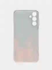 Оранжевый чехол на Samsung Galaxy A15 / Самсунг А15 прозрачный, с рисунком, защита камеры
