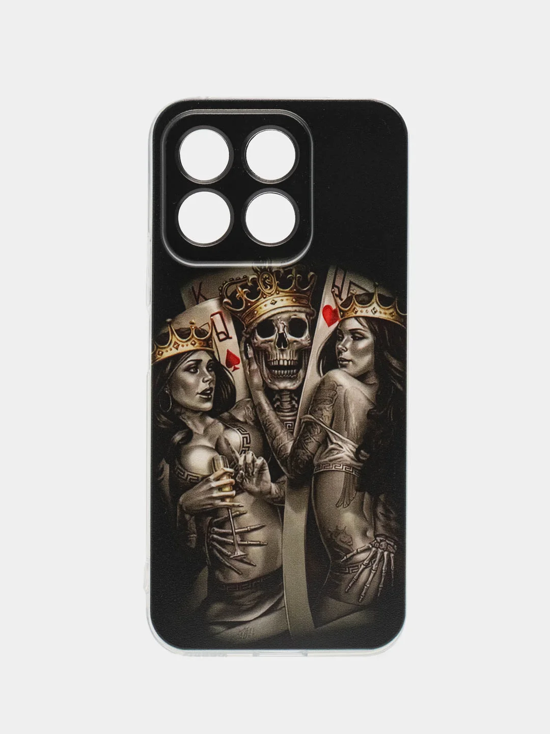Оливковый силиконовый чехол на Honor X8B / Хонор X8B прозрачный, с рисунком, защита камеры