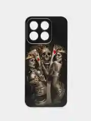 Оливковый силиконовый чехол на Honor X8B / Хонор X8B прозрачный, с рисунком, защита камеры