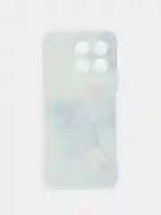 Лазурный силиконовый чехол на Honor X8B / Хонор X8B прозрачный, с рисунком, защита камеры