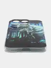Синий силиконовый чехол на Honor X8B / Хонор X8B прозрачный, с рисунком, защита камеры
