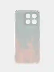 Оранжевый силиконовый чехол на Honor X8B / Хонор X8B прозрачный, с рисунком, защита камеры