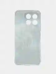 Синий силиконовый чехол на Honor X8B / Хонор X8B прозрачный, с рисунком, защита камеры