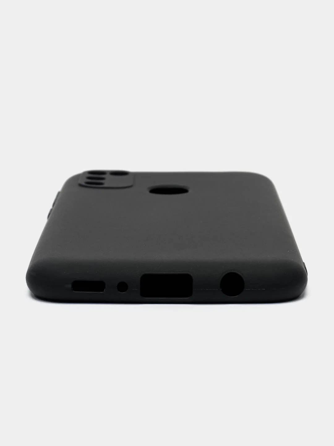Черный чехол для Samsung M21 силиконовый (Silicone Case) с защитой тыльной камеры