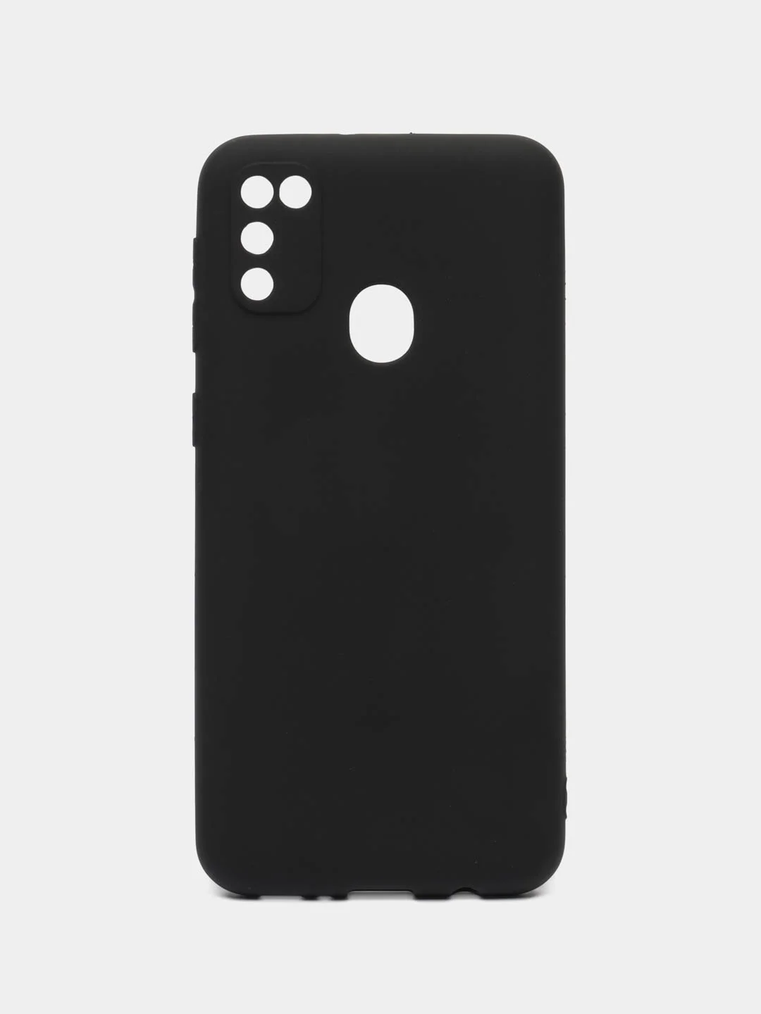 Черный чехол для Samsung M21 силиконовый (Silicone Case) с защитой тыльной камеры
