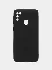 Черный чехол для Samsung M21 силиконовый (Silicone Case) с защитой тыльной камеры
