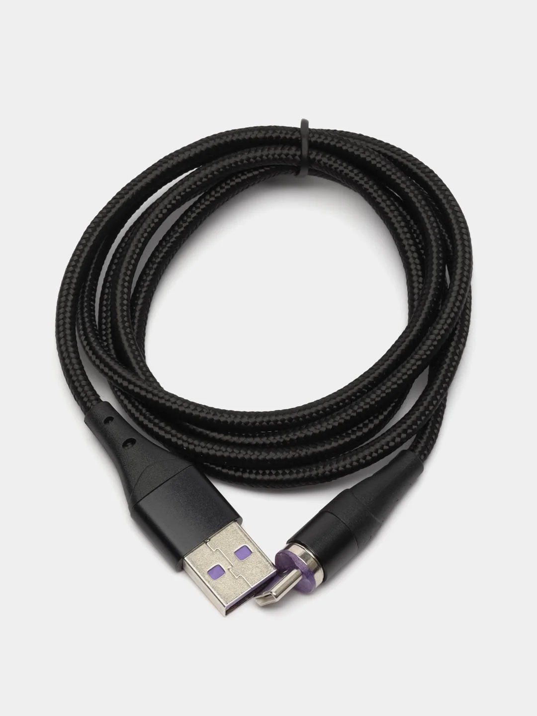 Черный кабель магнитный Quick Charge 5.0 Ампер+ магнитный коннектор для зарядки и передачи данных