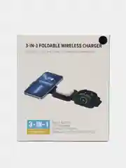 Черный компактное беспроводное зарядное устройство CharGuide 3 in 1