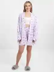 Зеленый пижама женская двойка шорты кимано