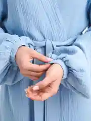 Голубой женский халат из муслина