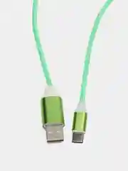 Синий кабель светящийся USB Type-C для зарядки телефона (длина 1 м)