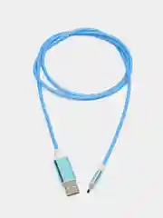 Разноцветный кабель светящийся USB Type-C для зарядки телефона (длина 1 м)