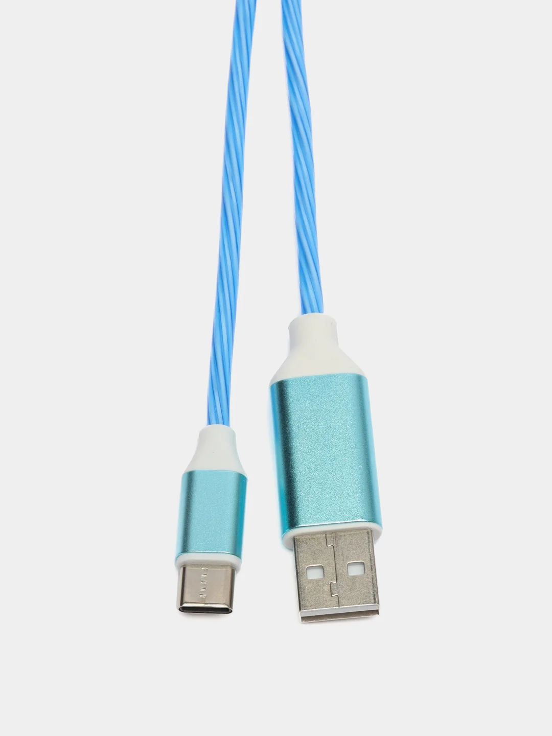 Разноцветный кабель светящийся USB Type-C для зарядки телефона (длина 1 м)