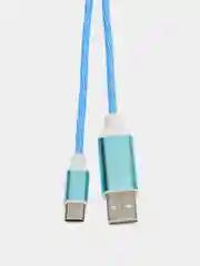 Разноцветный кабель светящийся USB Type-C для зарядки телефона (длина 1 м)