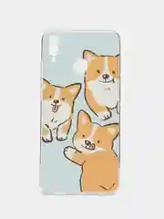 Светло-оранжевый силиконовый чехол на Honor 8X / Хонор 8Х прозрачный, с рисунком, защита камеры