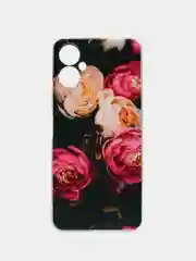 Кораллово-розовый чехол на Tecno Spark 9 Pro / Текно Спарк 9 Про прозрачный, с рисунком, защита камеры