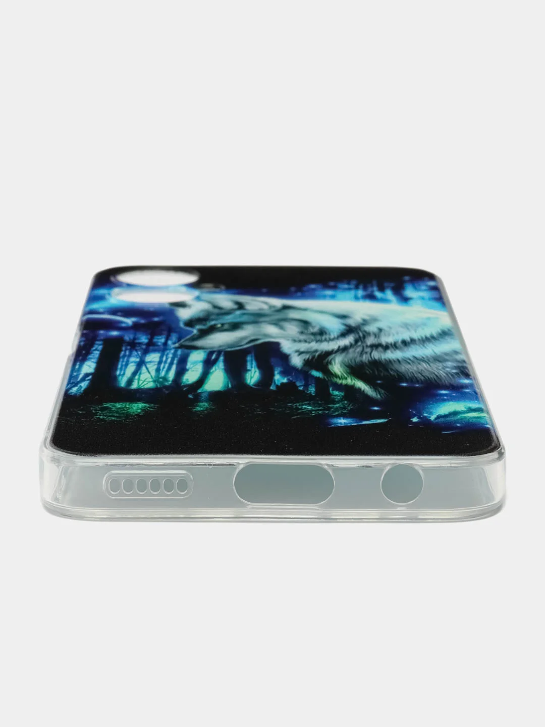 Синий чехол на Tecno Spark 9 Pro / Текно Спарк 9 Про прозрачный, с рисунком, защита камеры