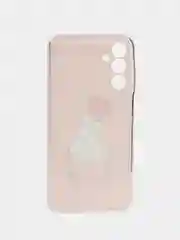 Кораллово-розовый чехол на Samsung Galaxy A15 / Самсунг А15 прозрачный, с рисунком, защита камеры