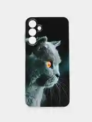 Тёмно-серый чехол на Samsung Galaxy A15 / Самсунг А15 прозрачный, с рисунком, защита камеры