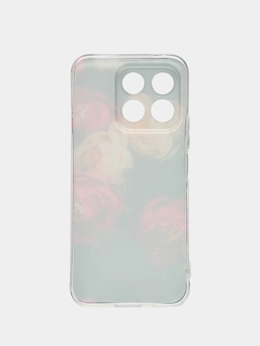 Кораллово-розовый силиконовый чехол на Honor X8B / Хонор X8B прозрачный, с рисунком, защита камеры
