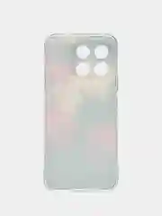 Кораллово-розовый силиконовый чехол на Honor X8B / Хонор X8B прозрачный, с рисунком, защита камеры