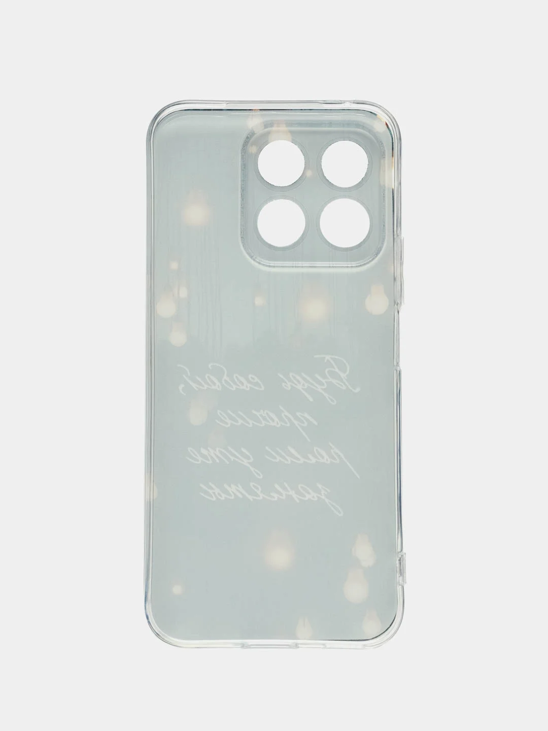 Серый силиконовый чехол на Honor X8B / Хонор X8B прозрачный, с рисунком, защита камеры