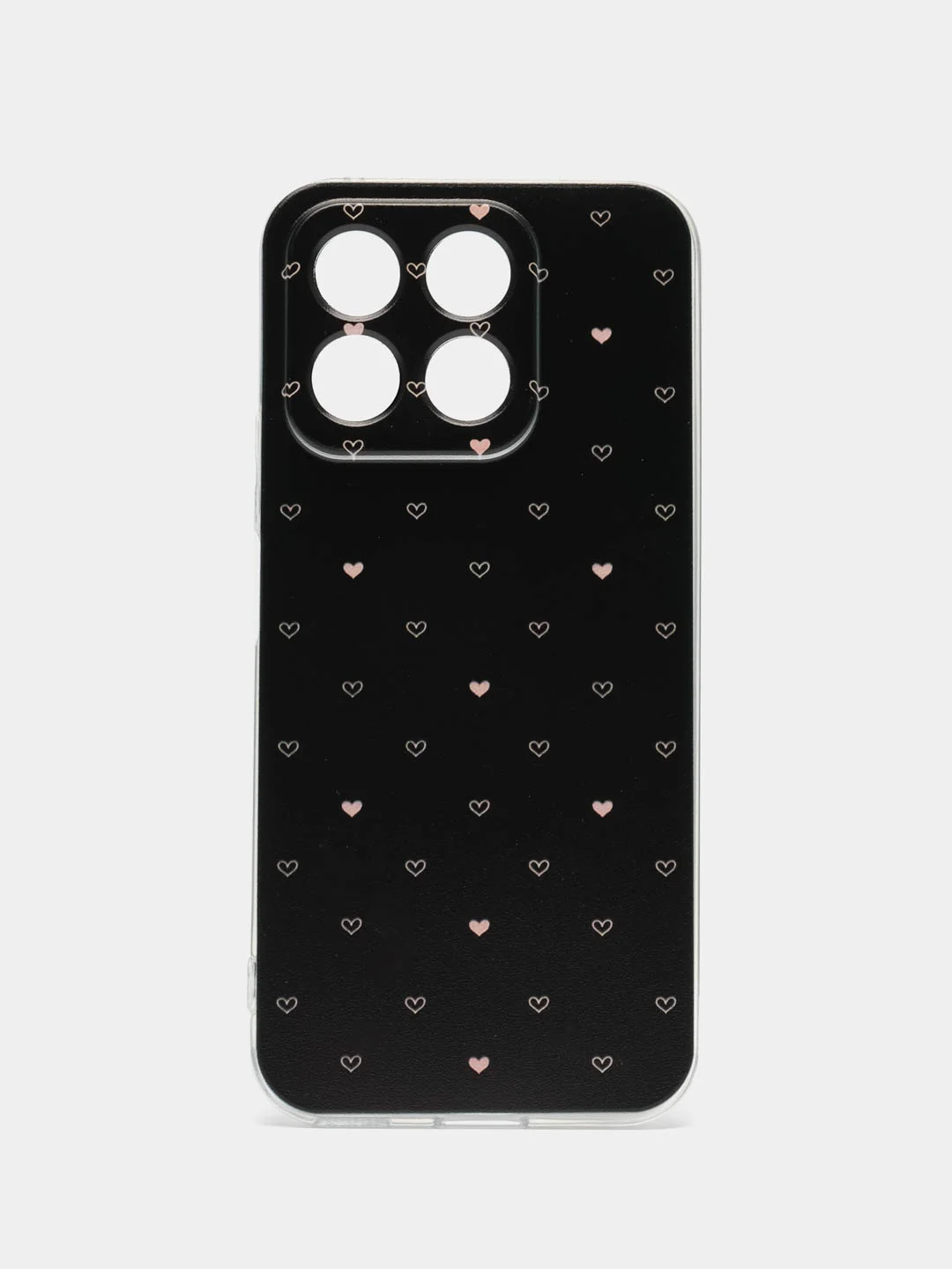 Черный силиконовый чехол на Honor X8B / Хонор X8B прозрачный, с рисунком, защита камеры