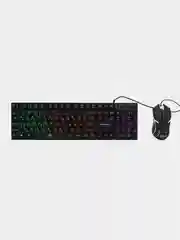 Черный проводной игровой набор KMG-2305U Nakatomi Gaming - клавиатура + мышь