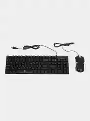 Черный проводной игровой набор KMG-2305U Nakatomi Gaming - клавиатура + мышь