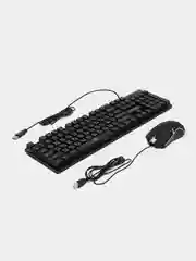 Черный проводной игровой набор KMG-2305U Nakatomi Gaming - клавиатура + мышь