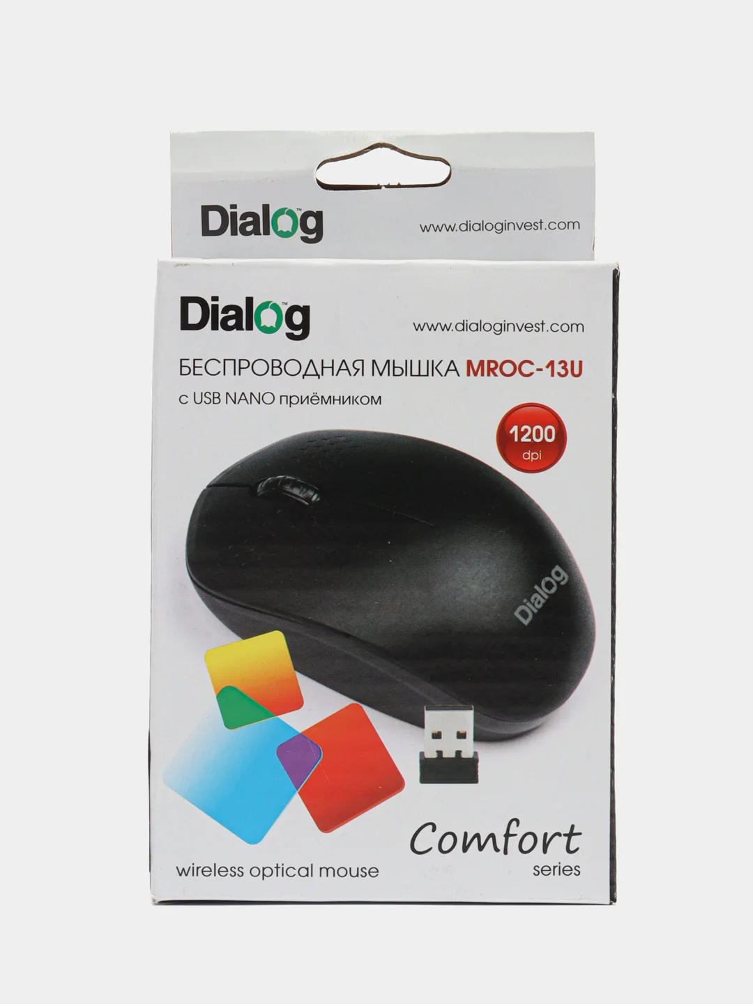 Черный мышь беспроводная компьютерная MROC-13U Dialog