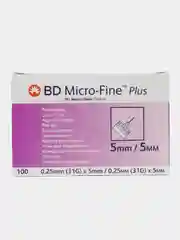 Иглы для шприц-ручек BD Micro-Fine Plus, длина 5 мм, 31G, ультратонкие, 100 штук