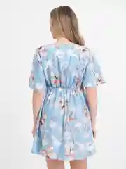 Голубой платье женское мини, шёлковое, лёгкое, летнее, пляжное, вечернее