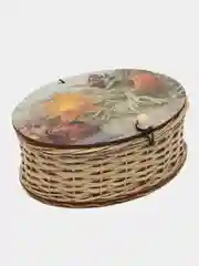Шкатулка овальная №1 с принтом на крышке
