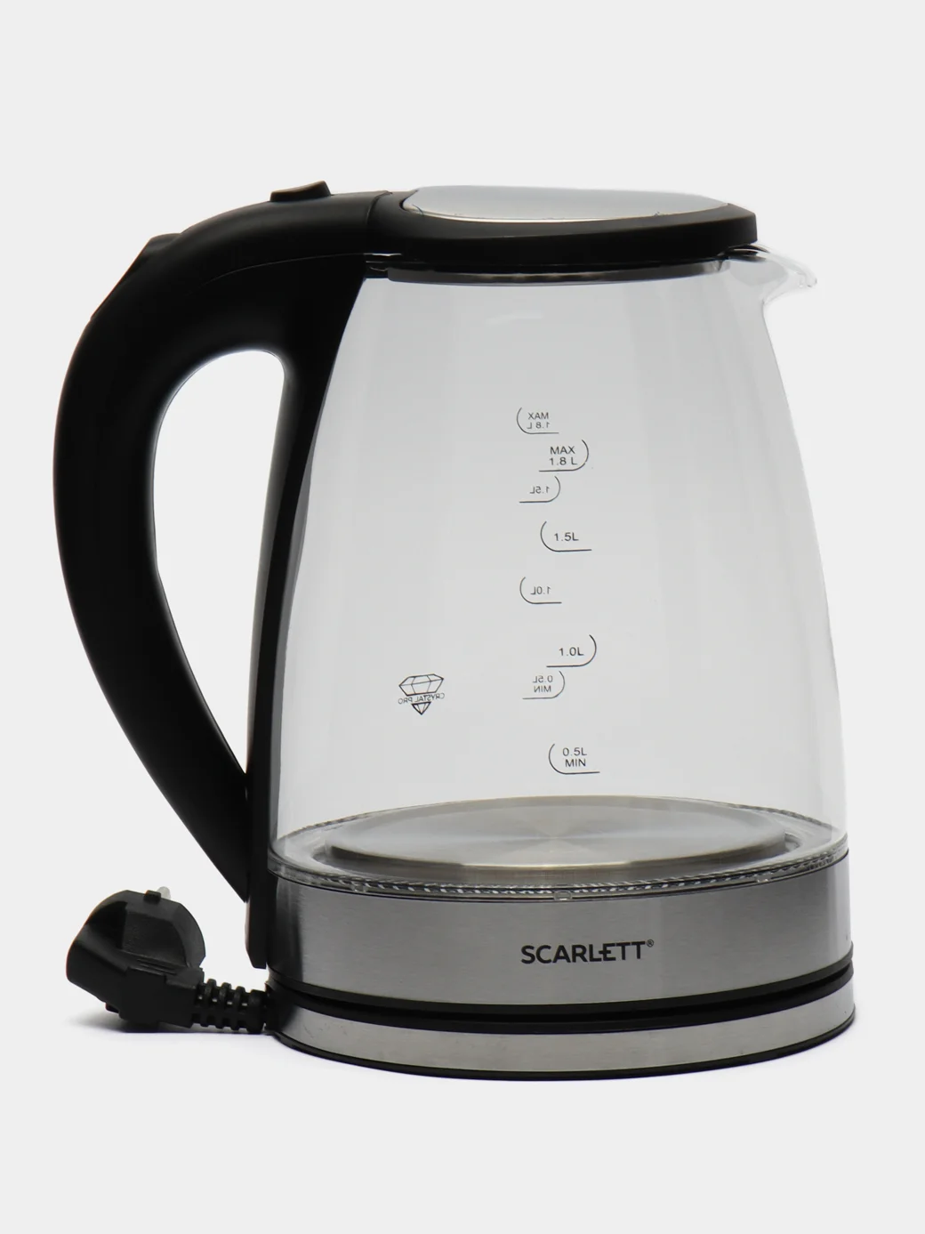 Чайник электрический Scarlett SC-EK27G35 1.8 л, прозрачный, серебристый