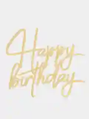 Горчичный топпер для украшения торта Happy birthday