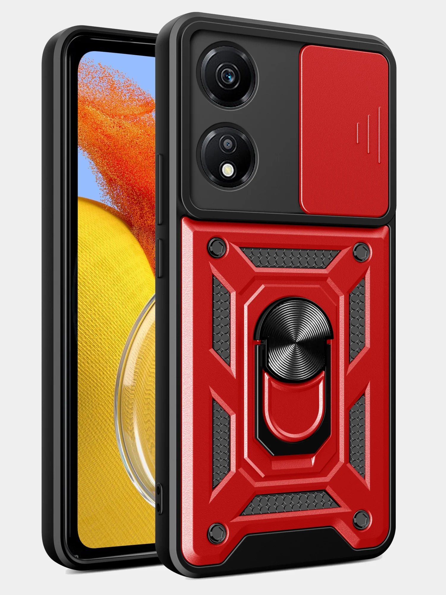 Красный чехол противоударный armors для Honor X5 Plus / Хонор Х5 + с защитой камеры