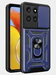 Серебряный чехол противоударный armors для Honor X6A / Хонор Х6А с защитой камеры