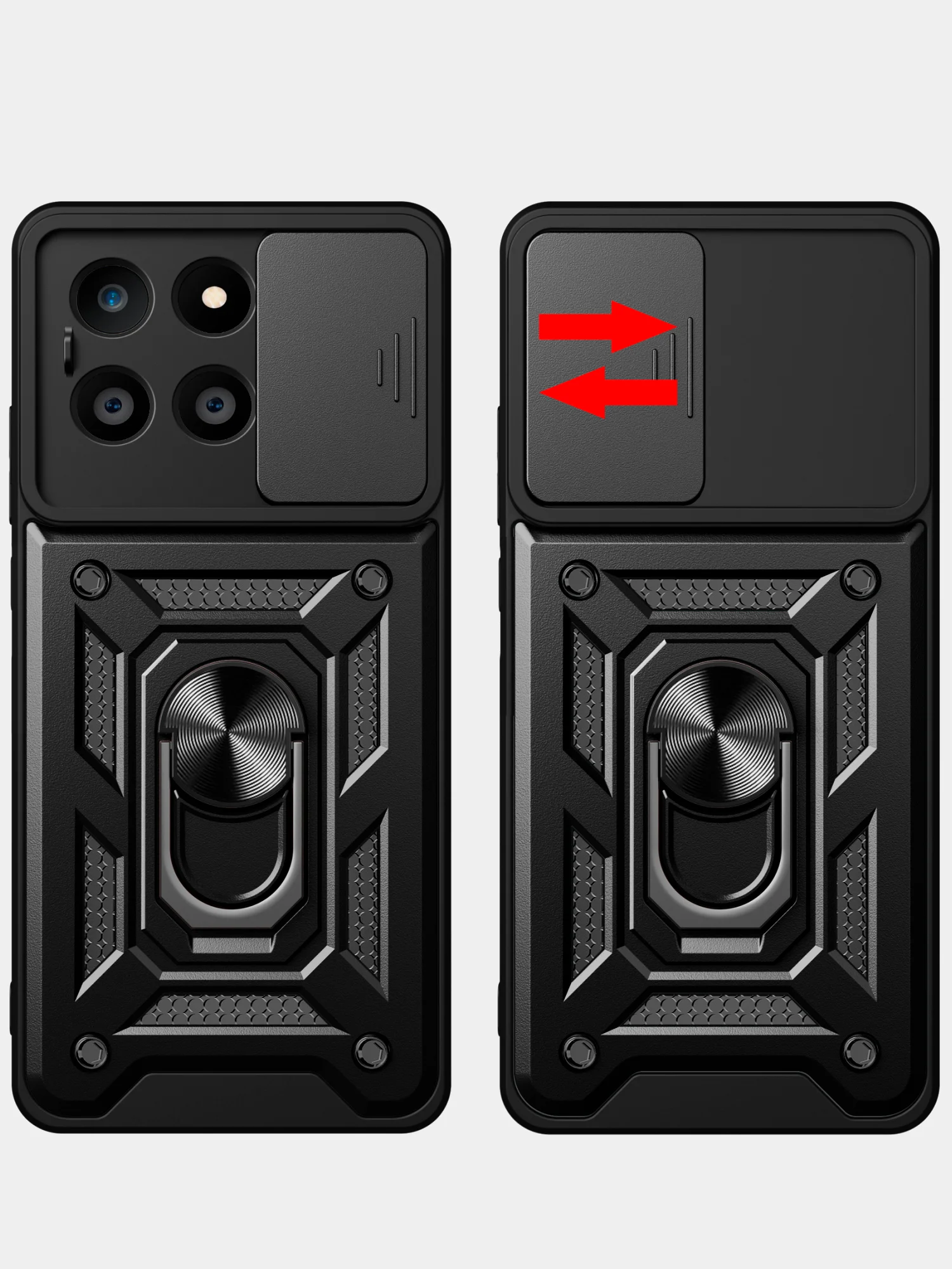 Серебряный чехол противоударный armors для Honor X6A / Хонор Х6А с защитой камеры