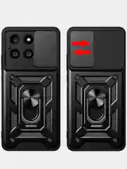 Серебряный чехол противоударный armors для Honor X6A / Хонор Х6А с защитой камеры
